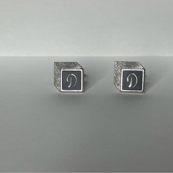 SWANK Other - Swank Cuff links with “D” initial. Silver with black inlay